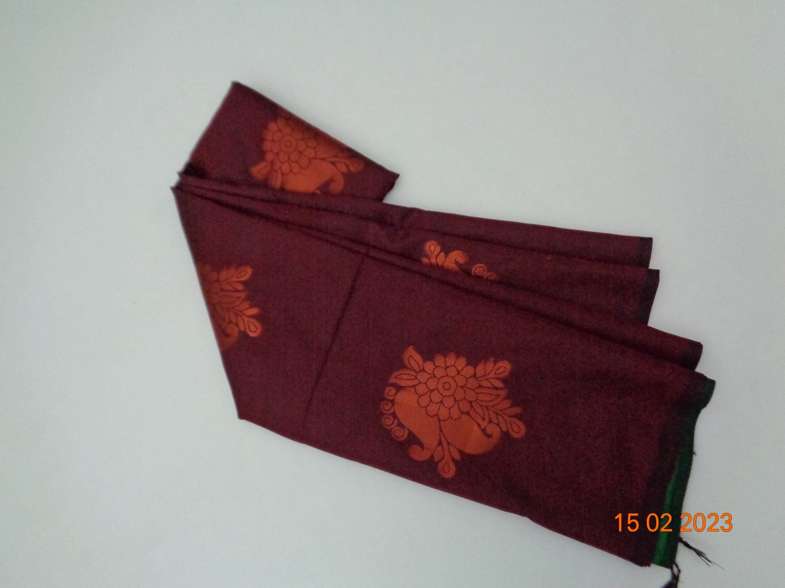 BROWN & GREEN - SEMI SILK SAREE