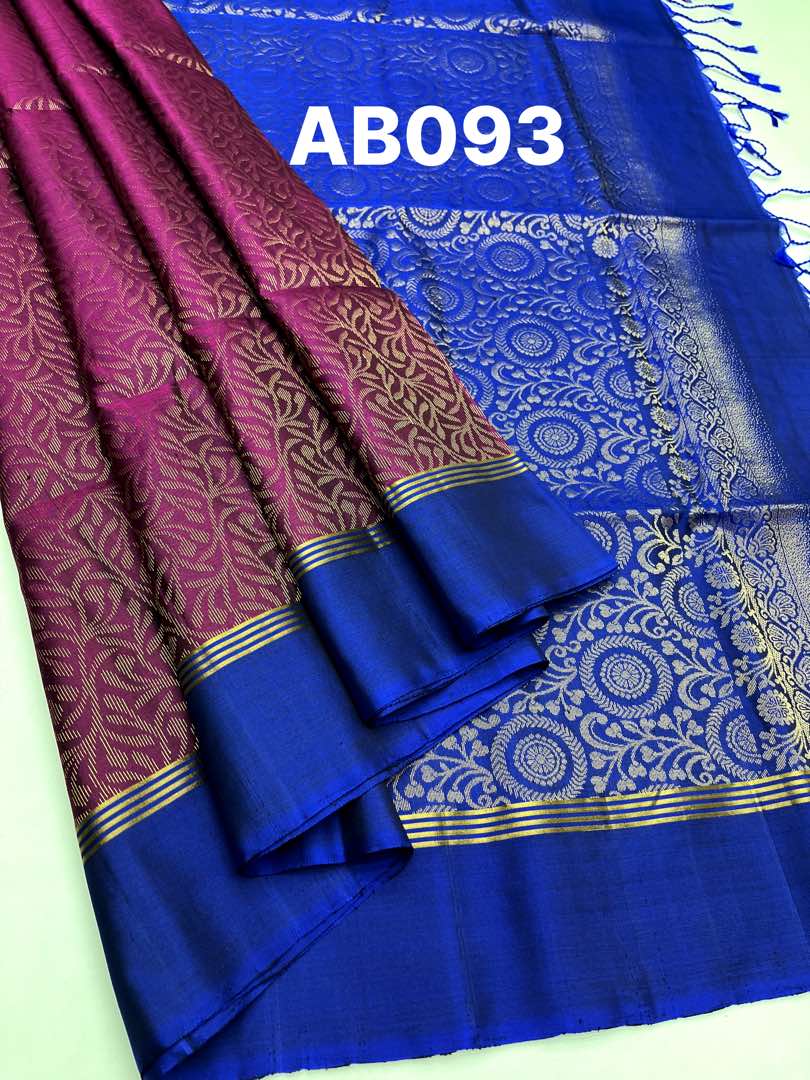 Beautiful Handloom Soft Silk Bridal saree in Mejantha Pink  with Royal Blue