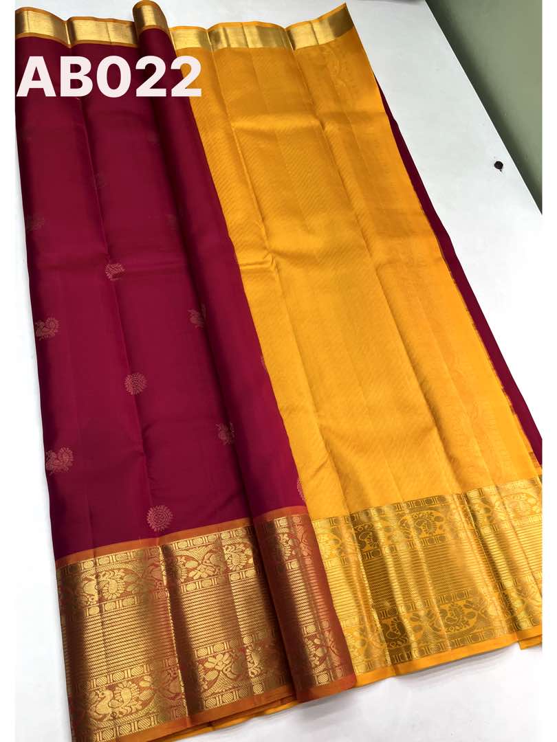 Beautiful  Handloom Soft Silk Bhutta saree in Rani Pink with Yellow