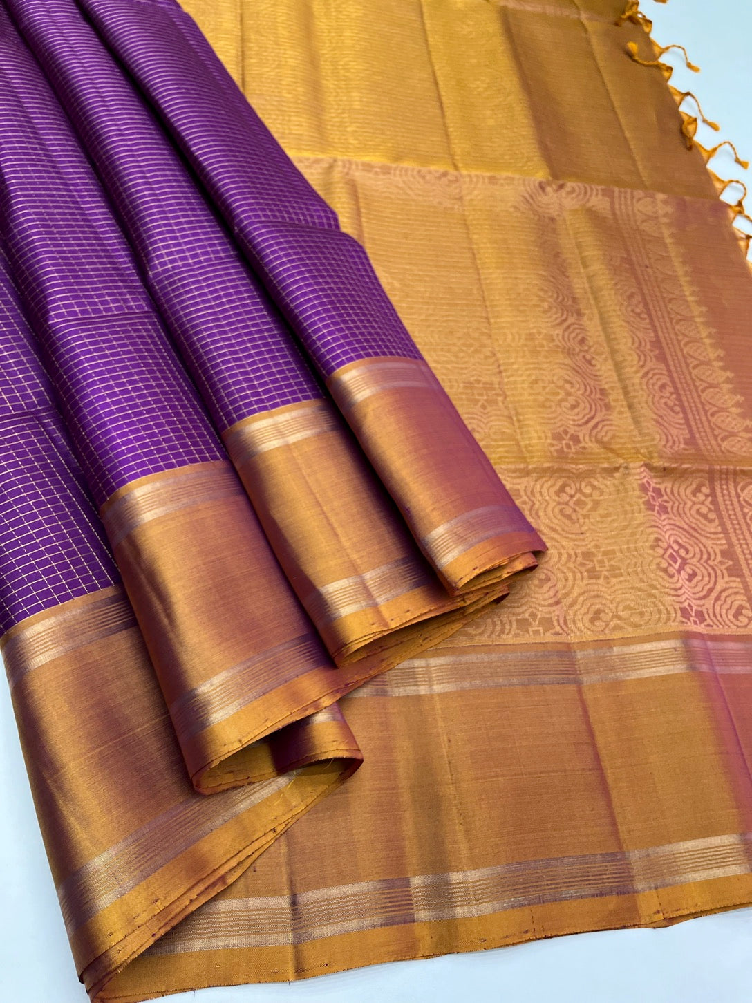 VIOLET & MUSTARD - SOFT SILK SAREE