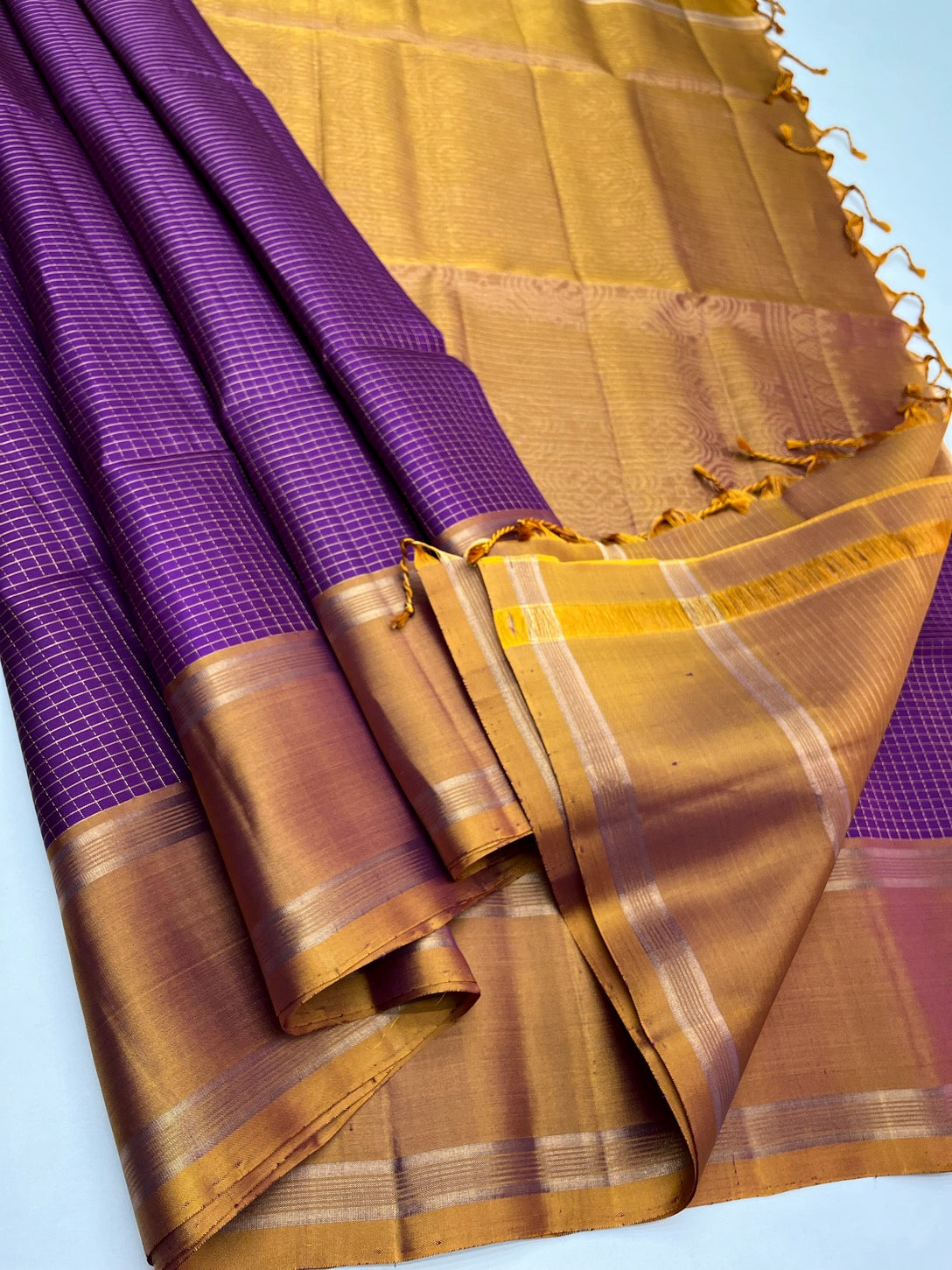 VIOLET & MUSTARD - SOFT SILK SAREE