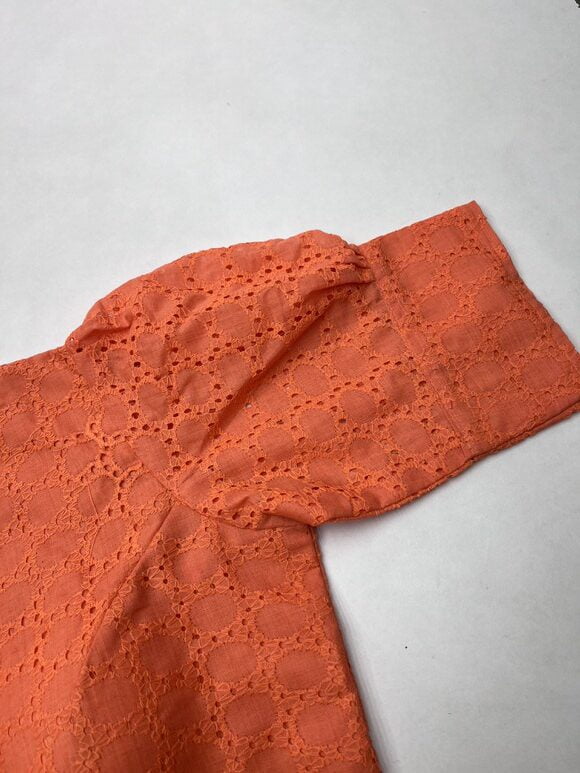 Readymade Hakoba blouse with puff sleeve in Orange color