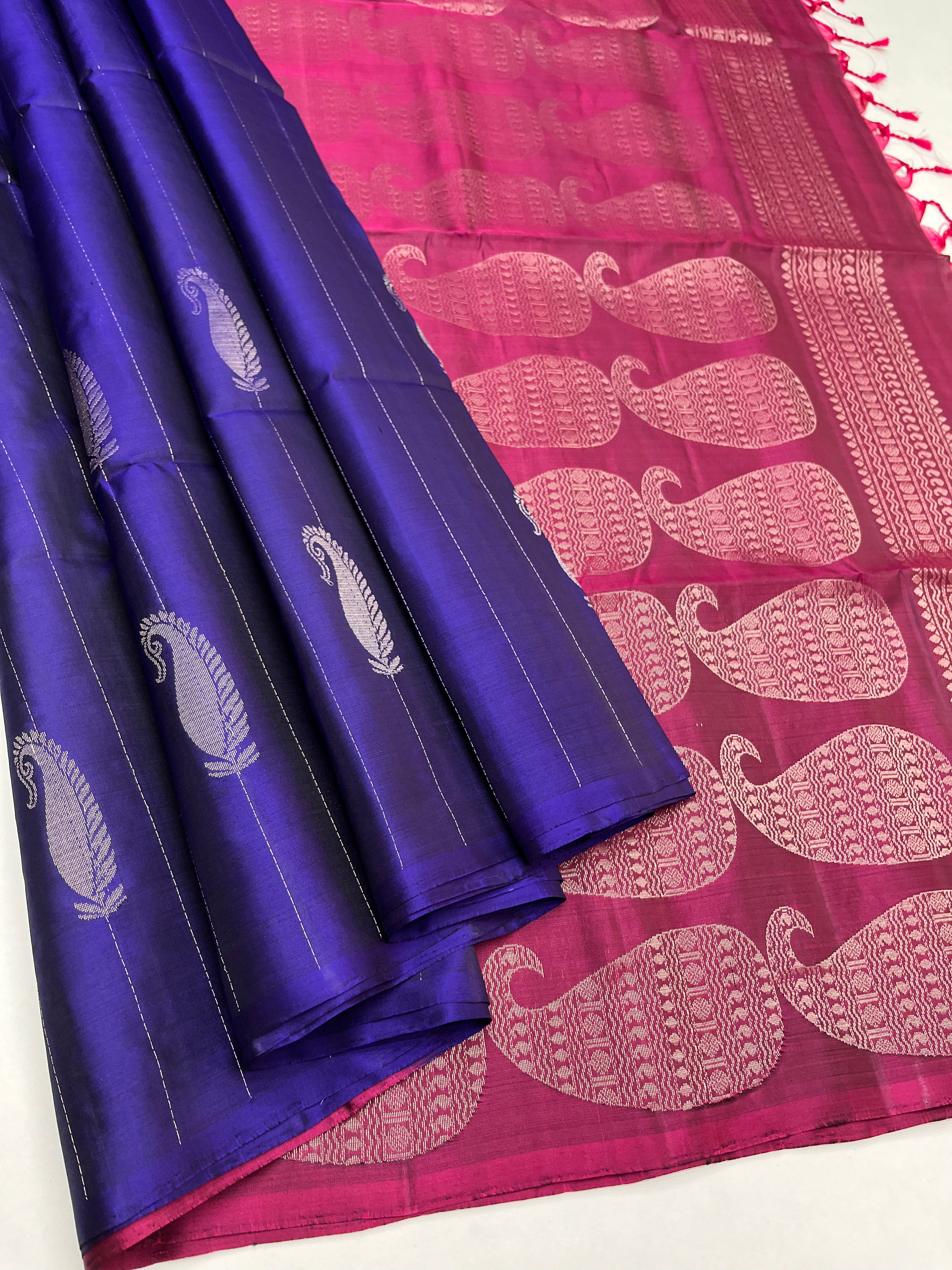 PURPLE & MAGENTA PINK - SOFT SILK SAREE