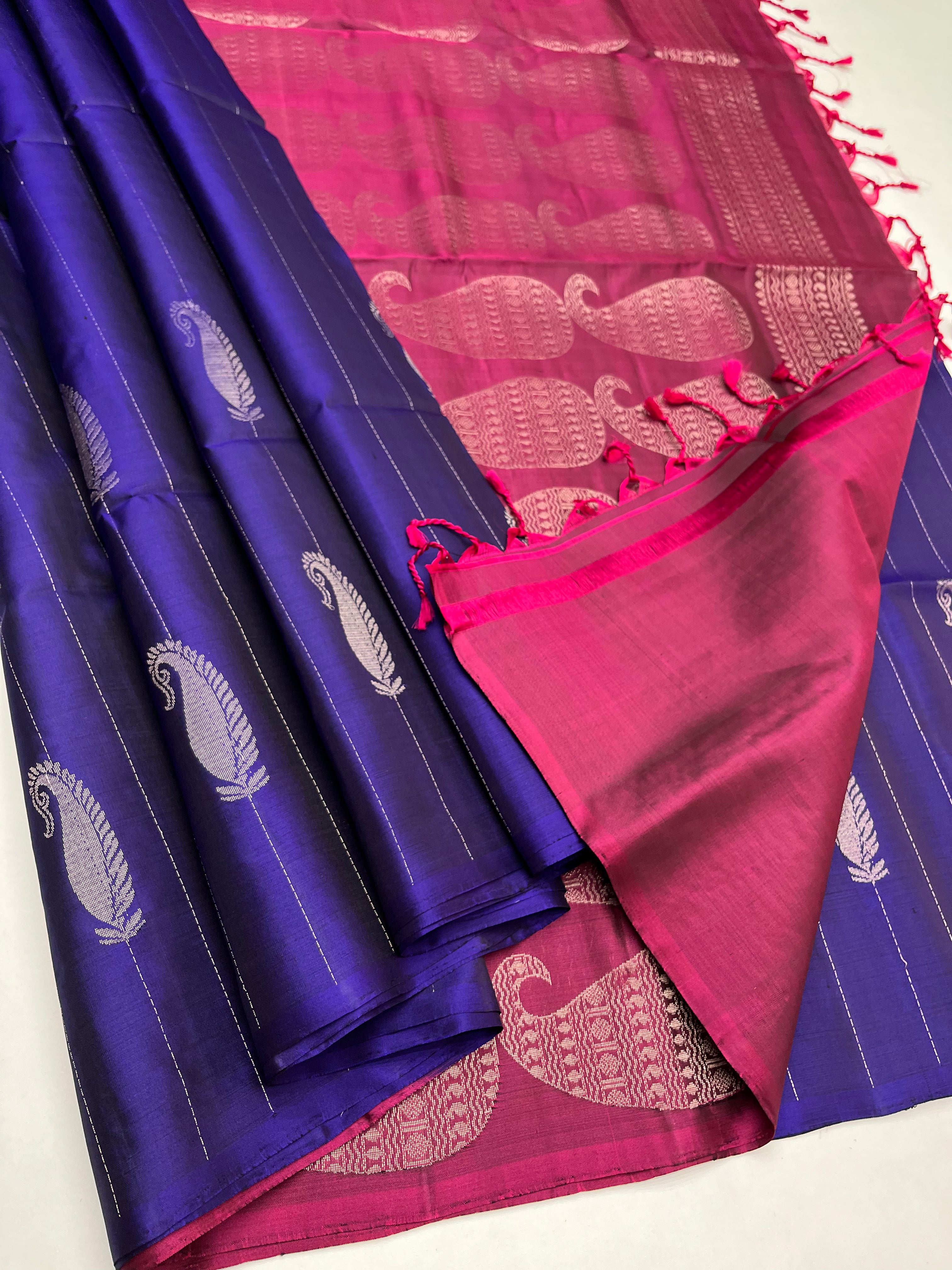 PURPLE & MAGENTA PINK - SOFT SILK SAREE