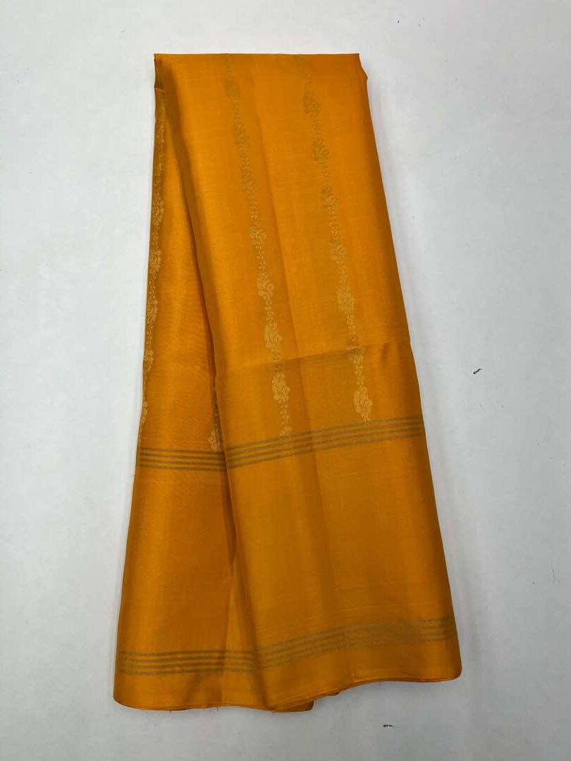 Beautiful Handloom Soft Silk Stripes saree in Yellow color