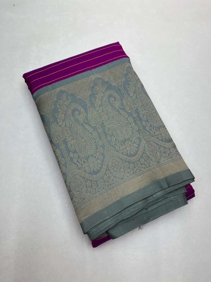 Beautiful Handloom Soft Silk Kotanji saree in Pink with Grey