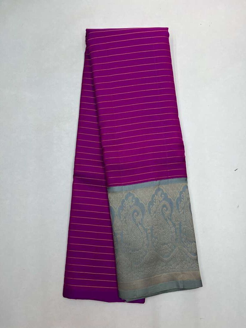 Beautiful Handloom Soft Silk Kotanji saree in Pink with Grey