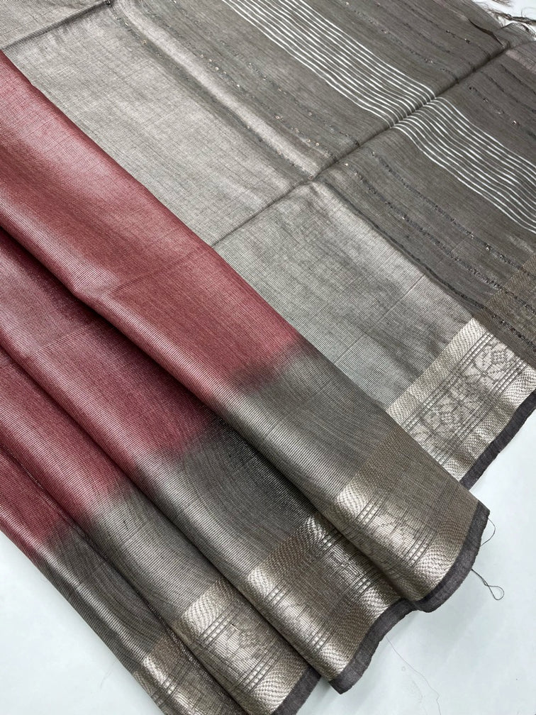 Maroon & Silver - Fancy Saree