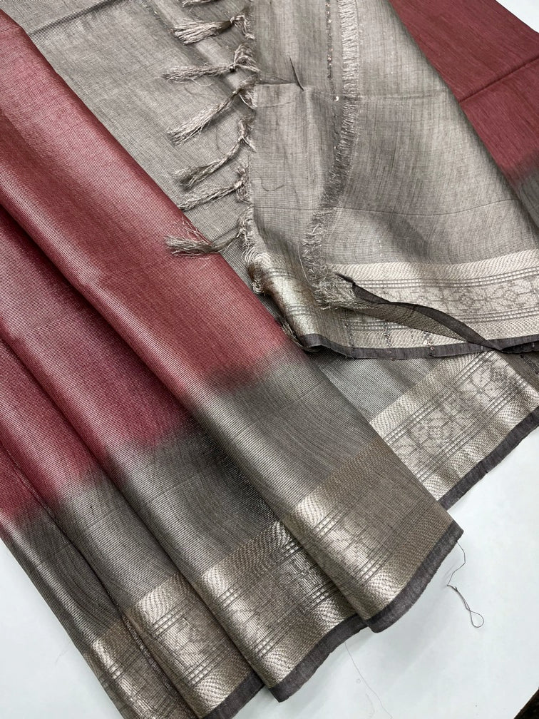 Maroon & Silver - Fancy Saree