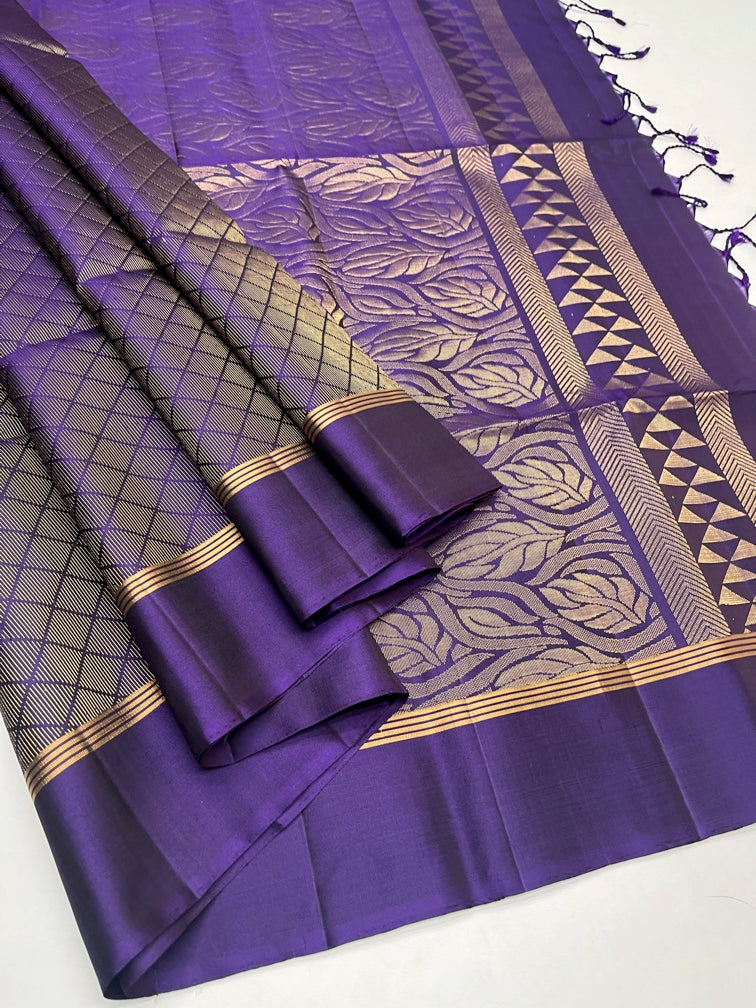 Purple - Soft Silk Saree