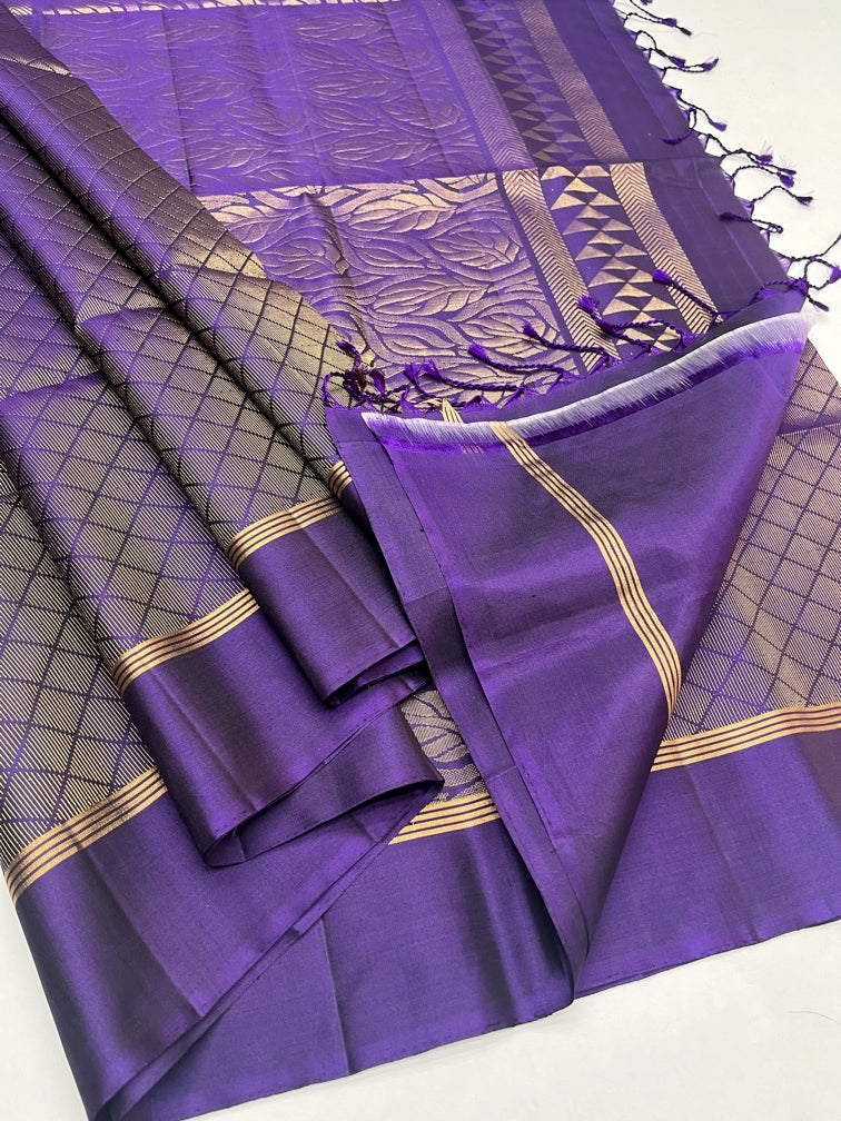 Purple - Soft Silk Saree