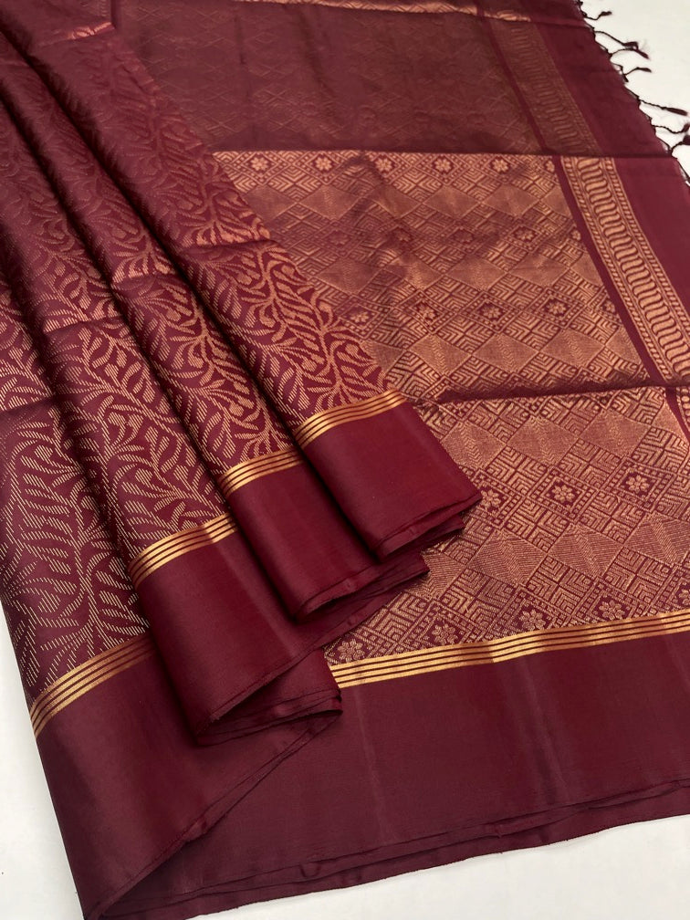 Maroon - Soft Silk Saree