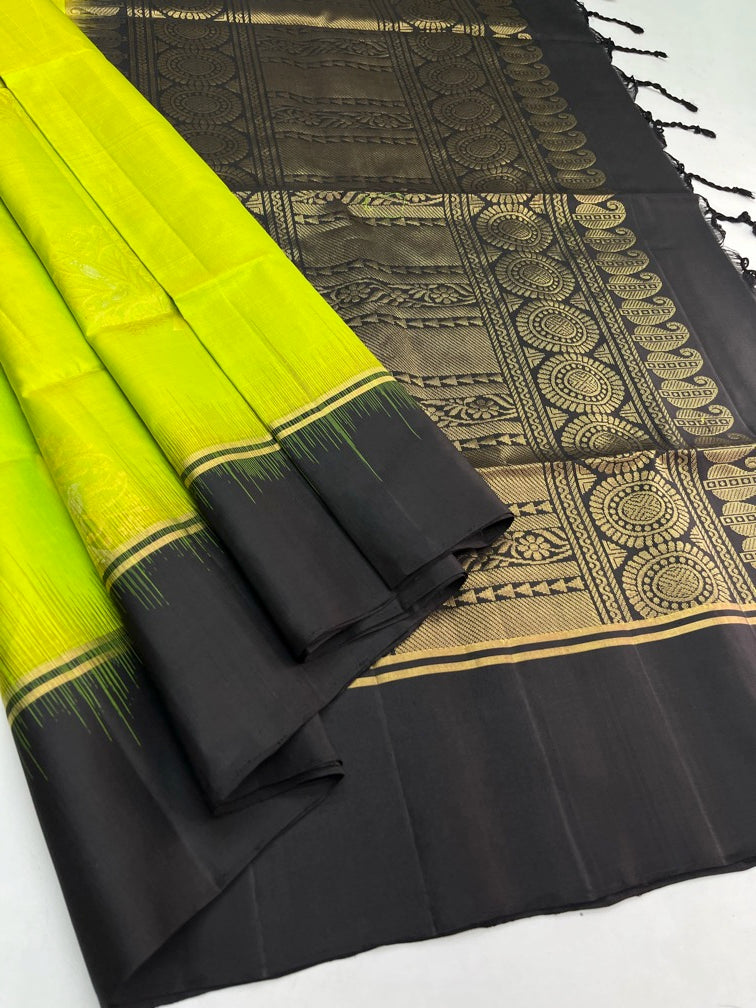 Green & Black - soft Silk Saree