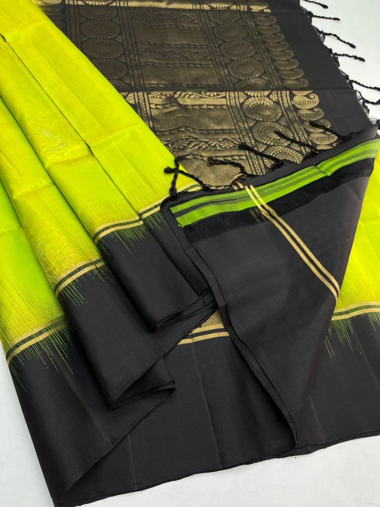 Green & Black - soft Silk Saree