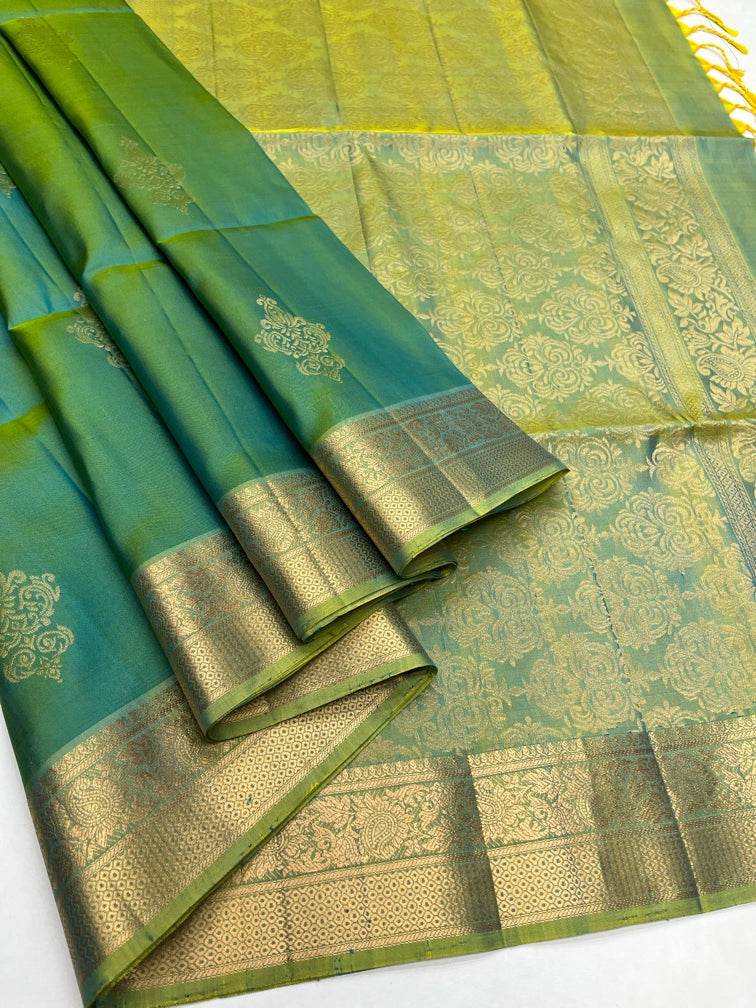 Greenish Blue Soft Silk Sari