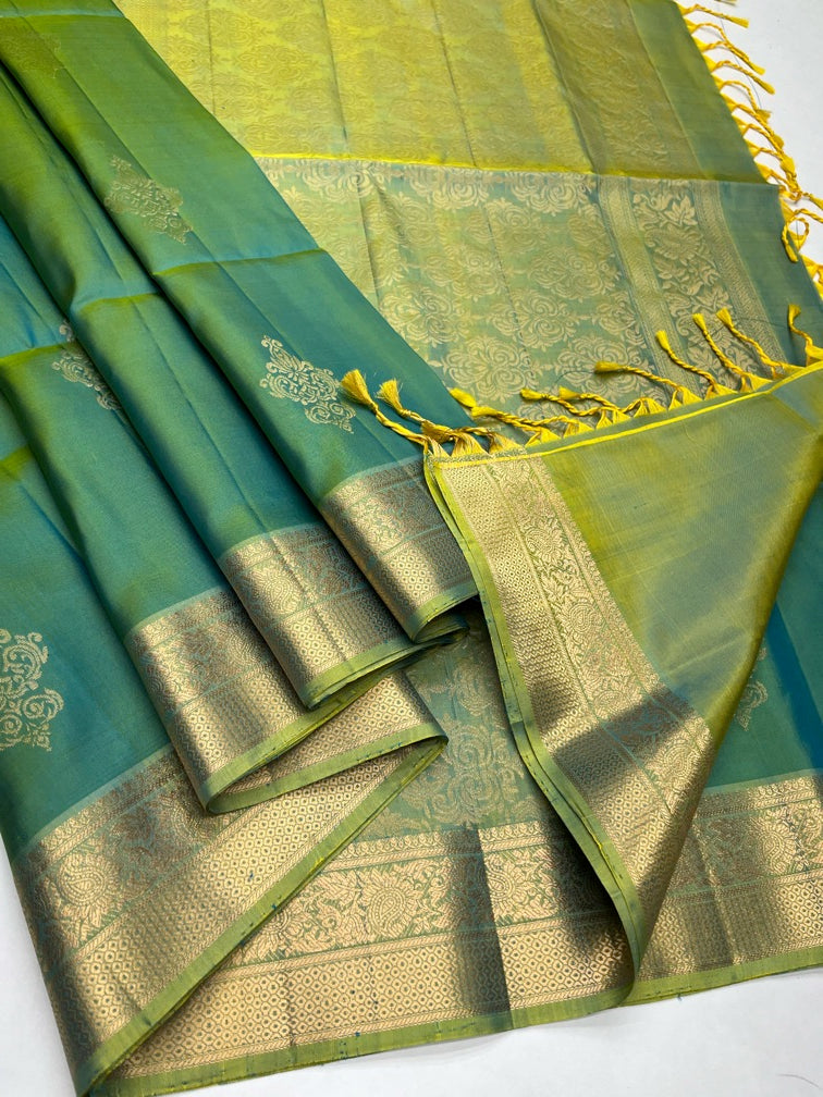 Greenish Blue Soft Silk Sari