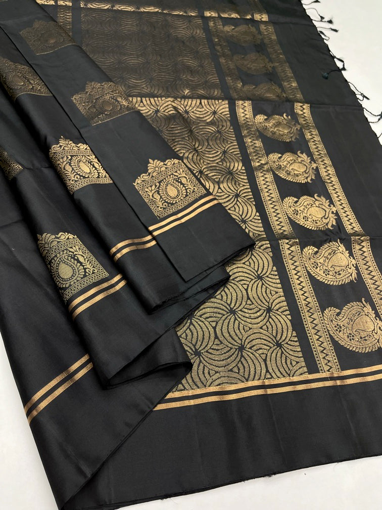 Black - Soft Silk Saree