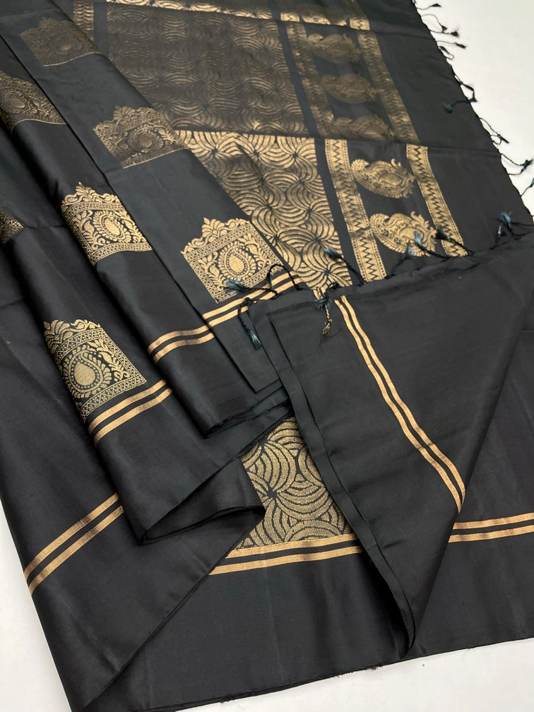 Black - Soft Silk Saree