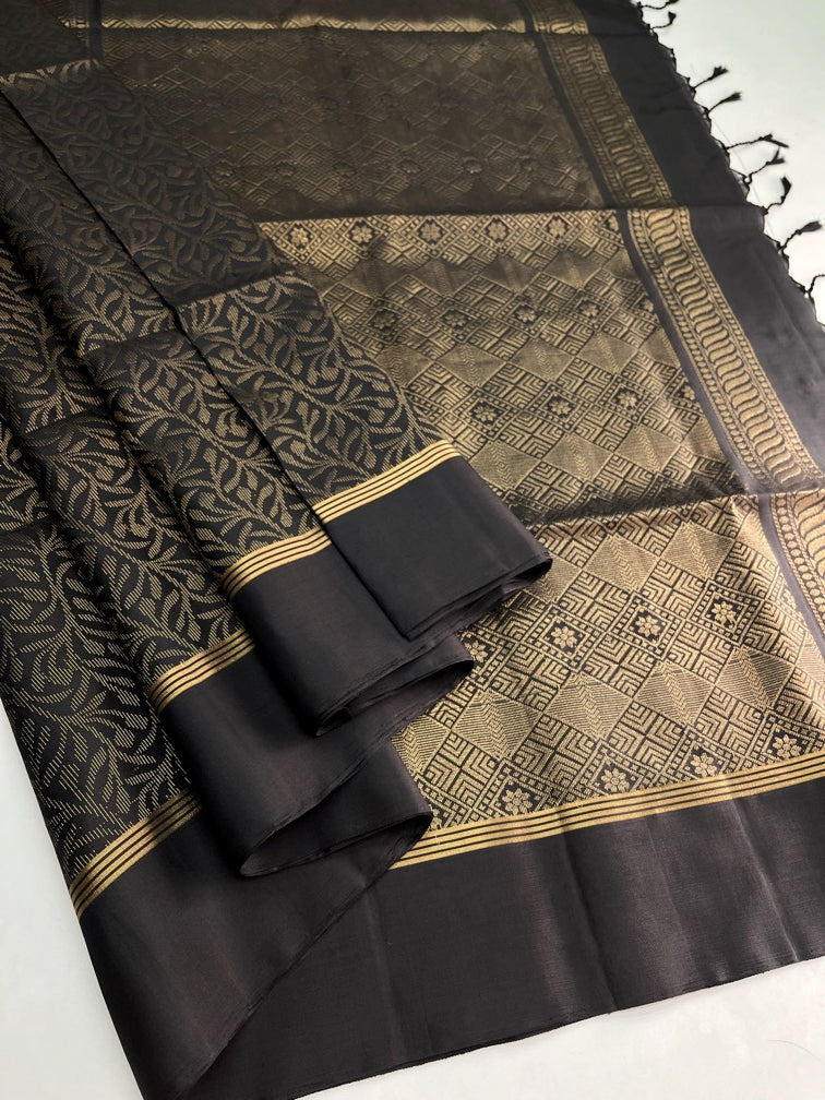 Black - Soft Silk Saree