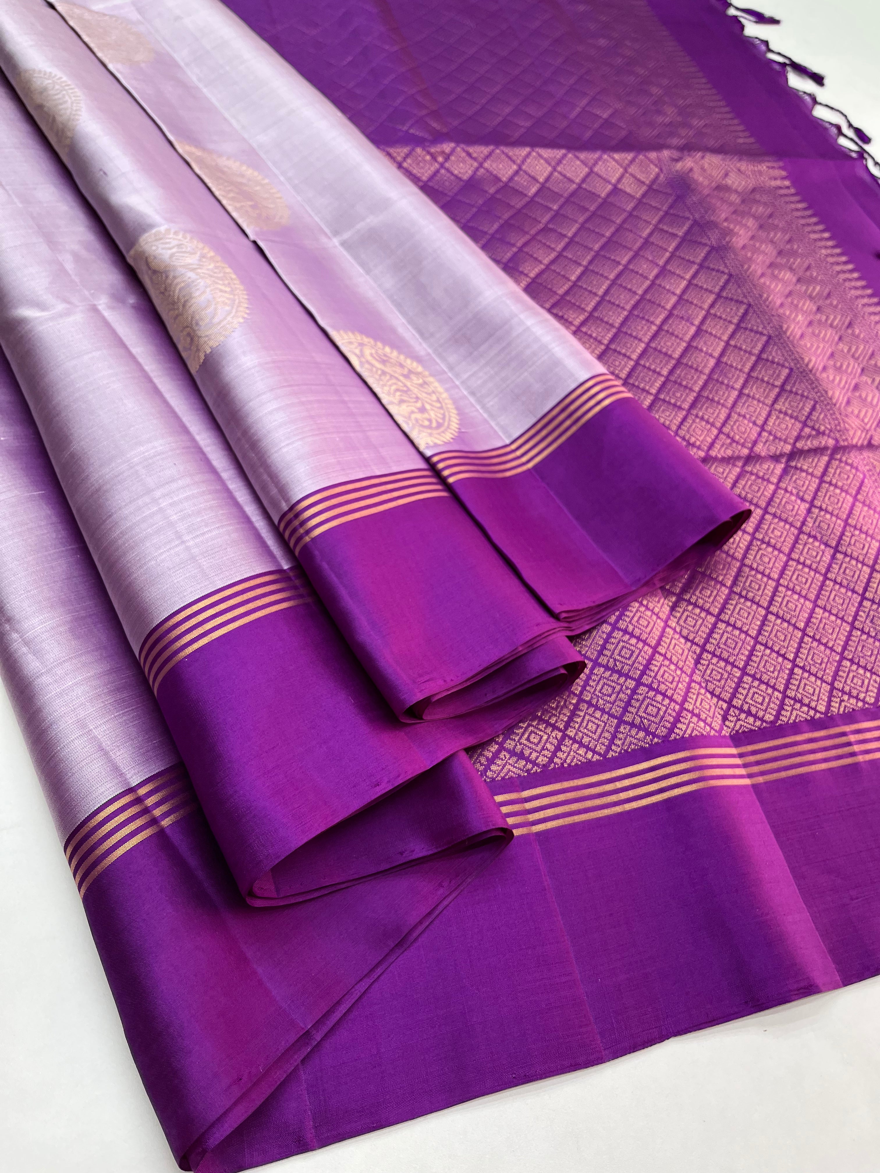 Lavender & Purple Soft Silk Sari