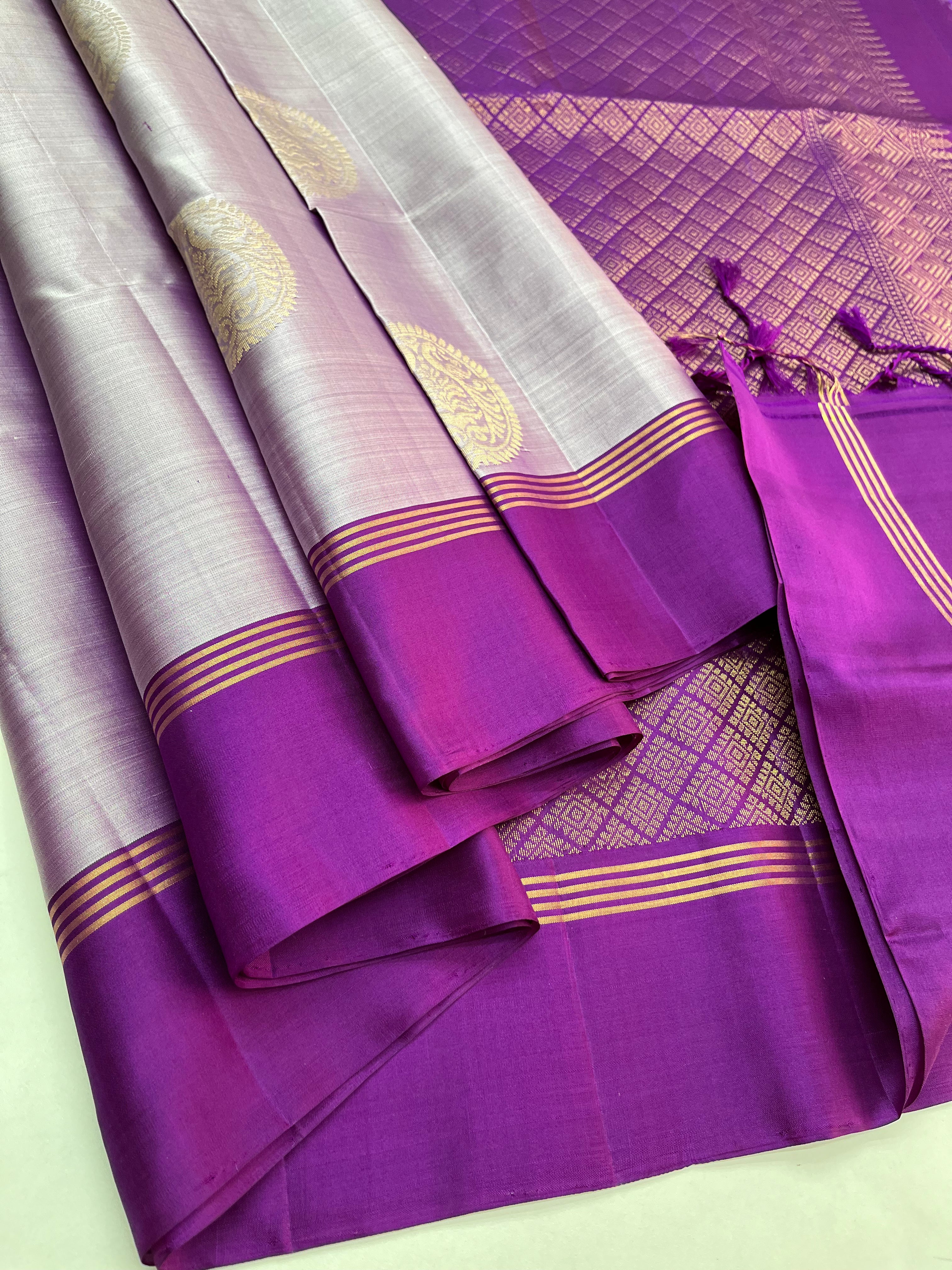 Lavender & Purple Soft Silk Sari