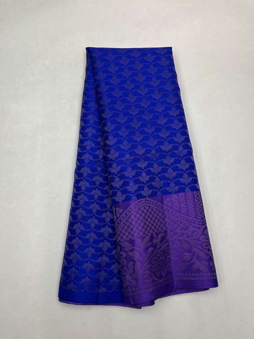 Beautiful Handloom Soft Silk Bridal saree in Blue with Lavender