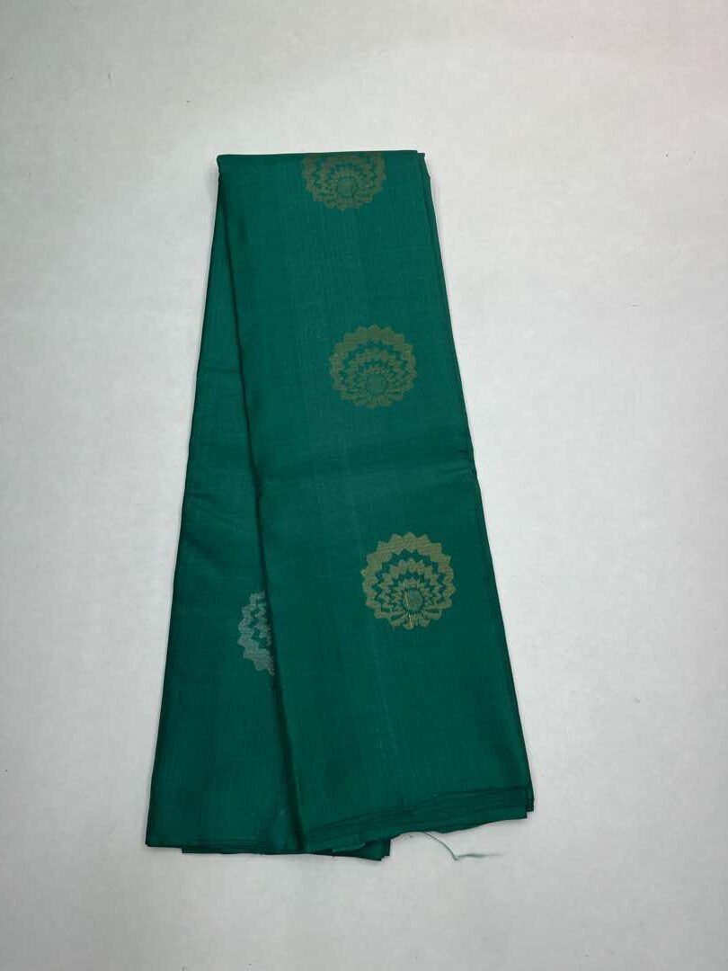 Beautiful Handloom Soft Silk Bhutta saree in Teal Green Color