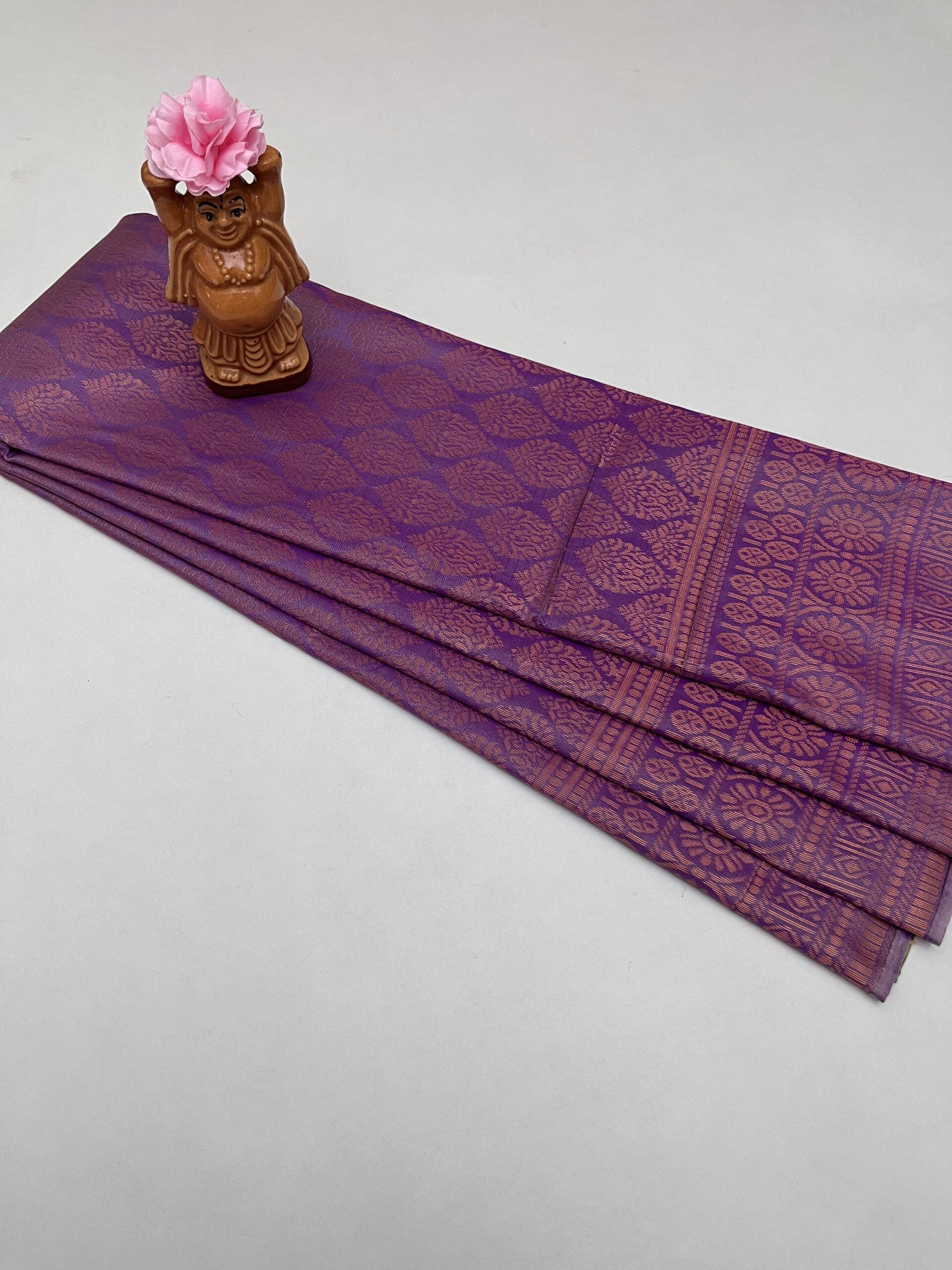 Banarasi Semi silk saree in lavender with mint Green color