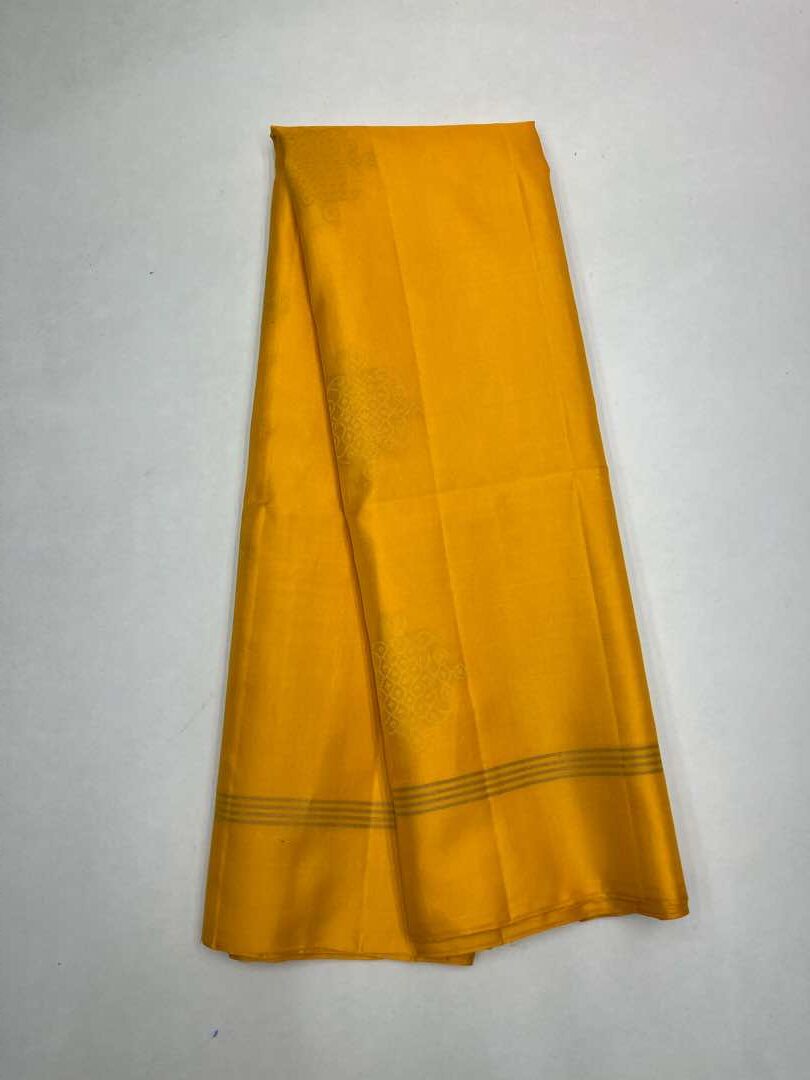 Beautiful Handloom Soft Silk Kolam saree in Yellow