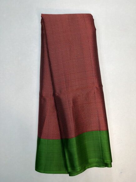 Beautiful Handloom Pure Handloom Soft Silk Vaira Oosi Red with Green