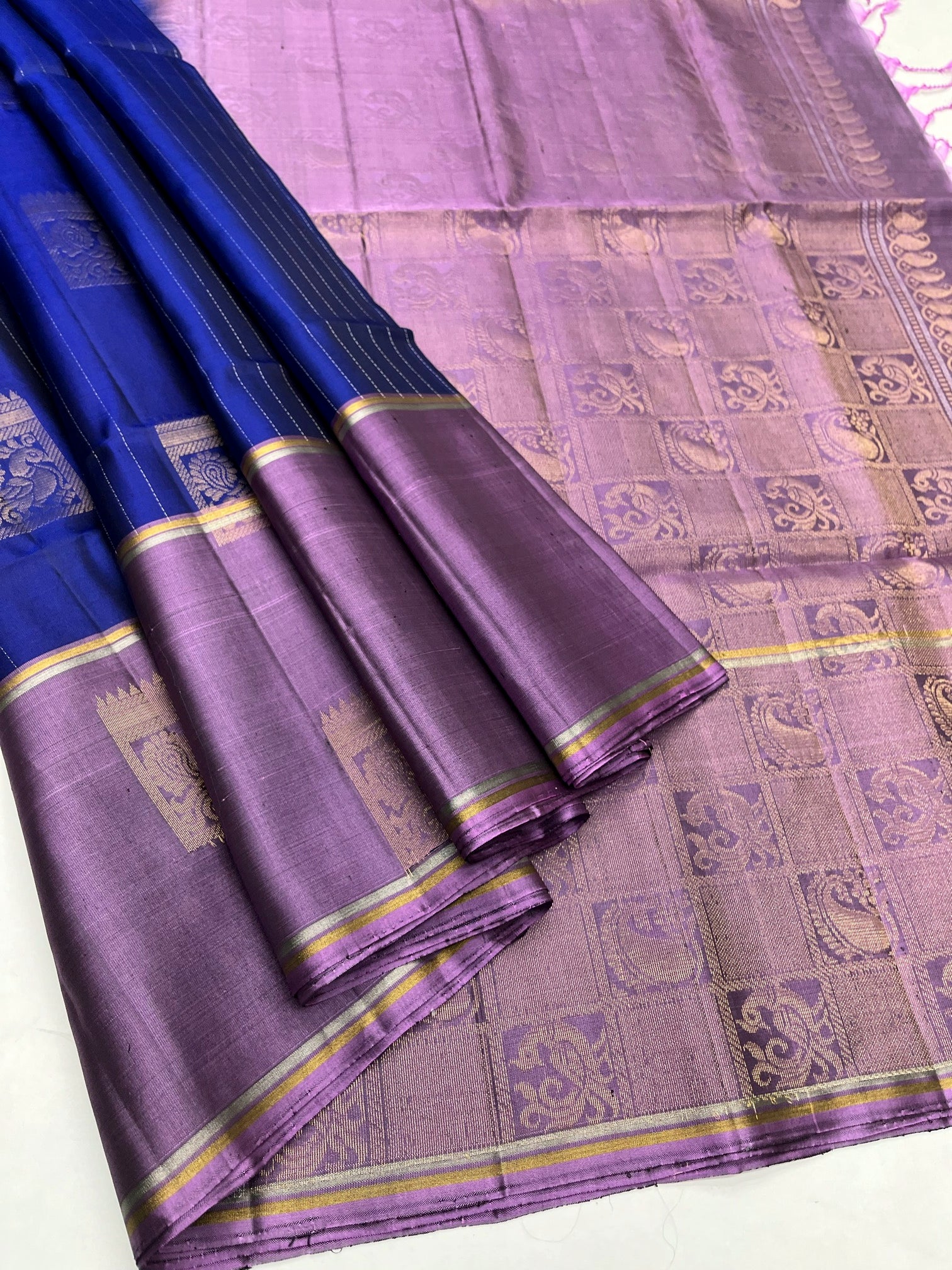 Blue & Purple - Soft Silk Saree