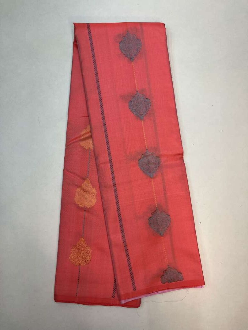 Beautiful Handloom Soft Silk Fancy saree in Peach color