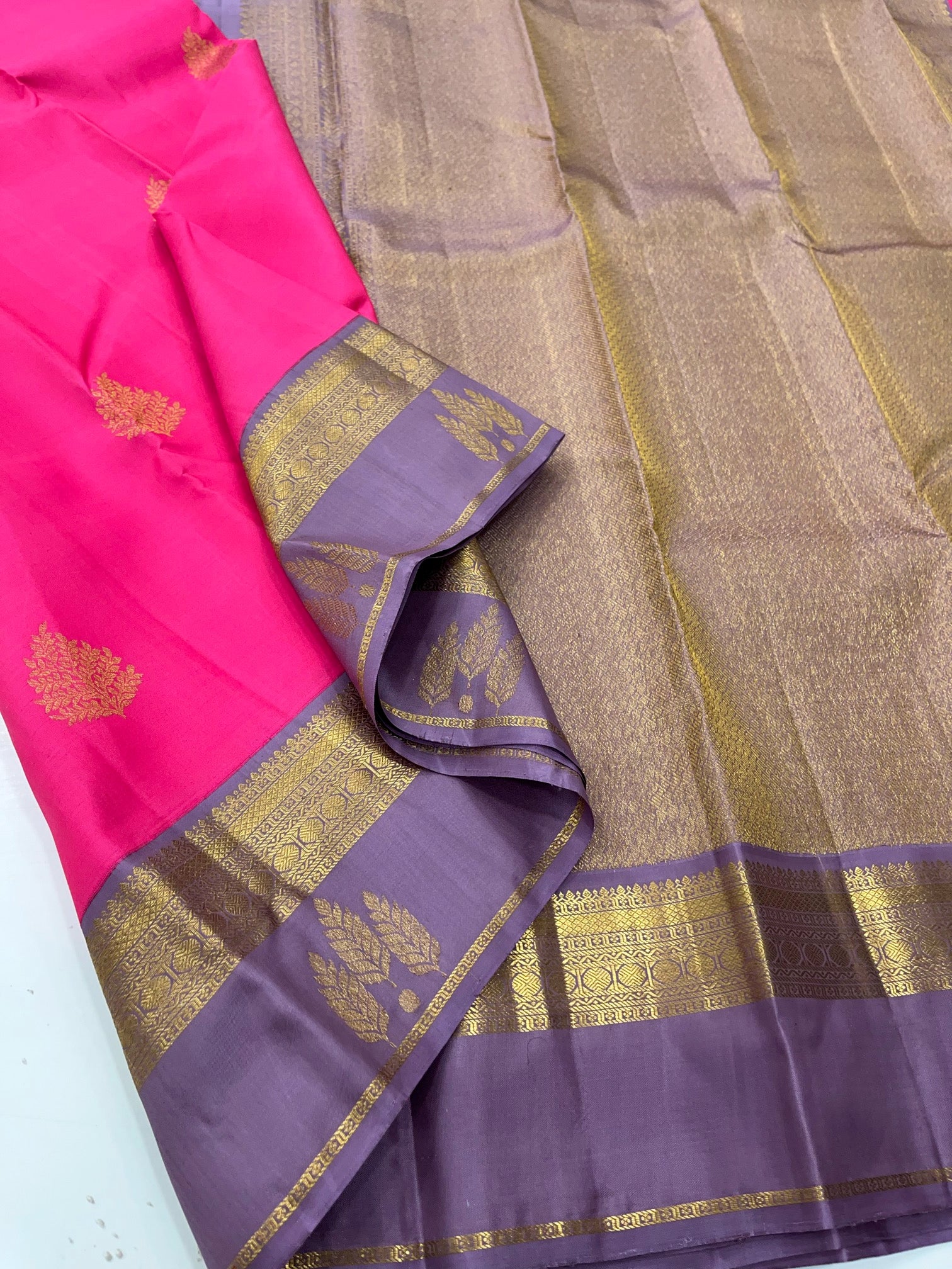 Pink & Purple - Kanjeevaram Silk Saree