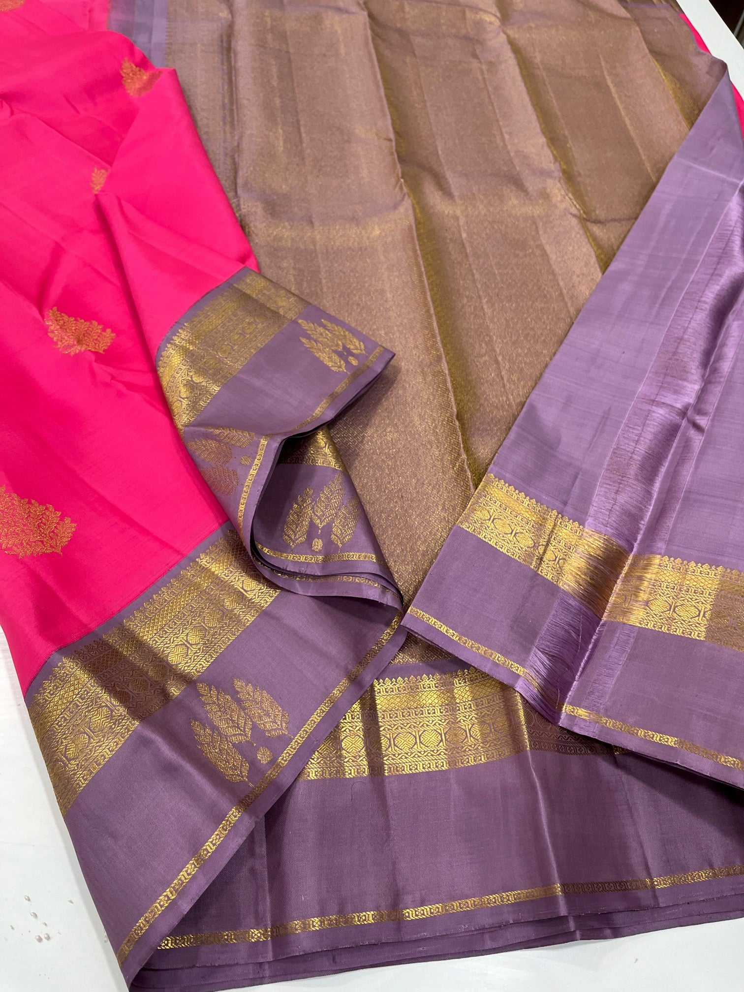 Pink & Purple - Kanjeevaram Silk Saree