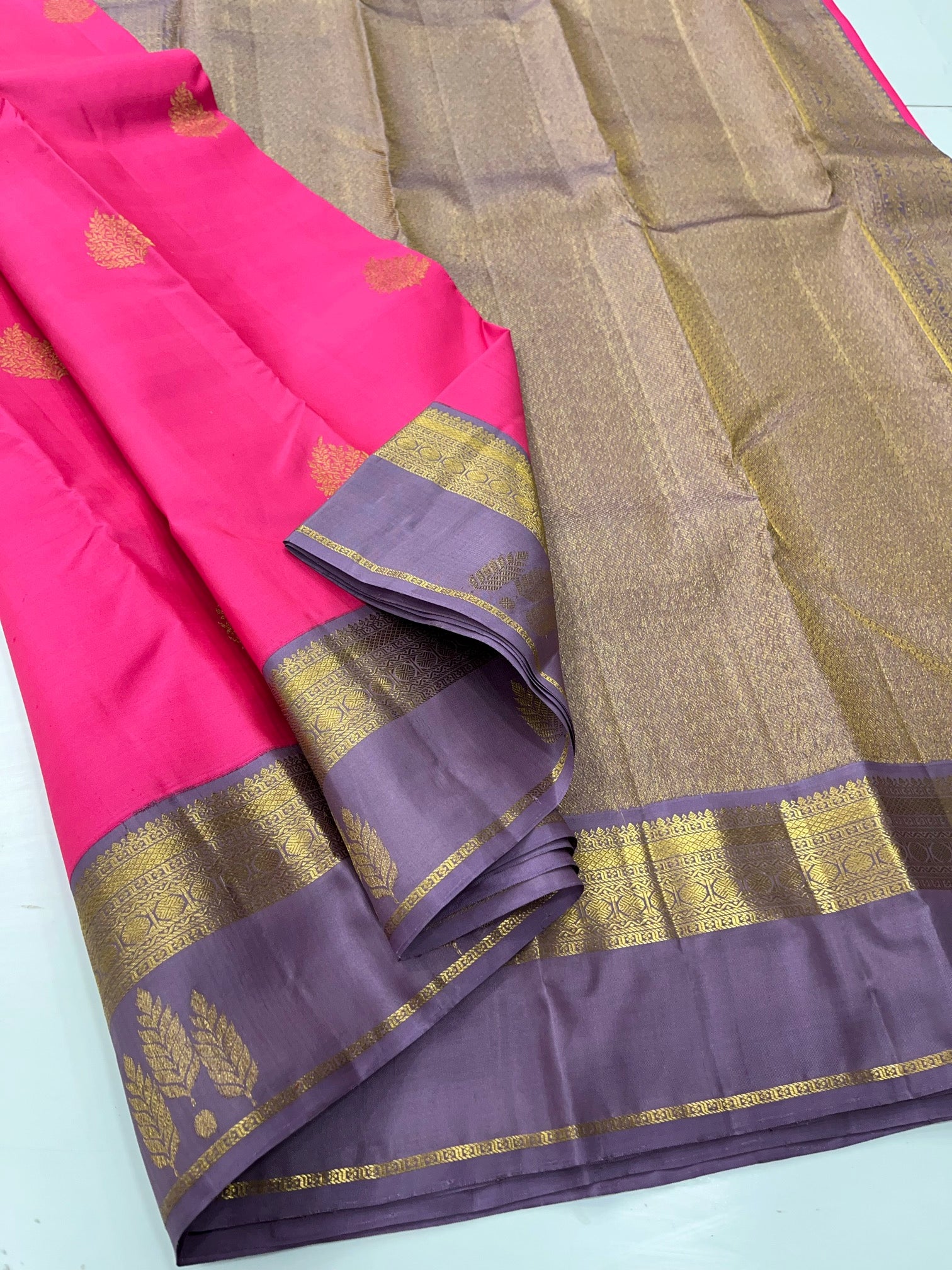 Pink & Purple - Kanjeevaram Silk Saree