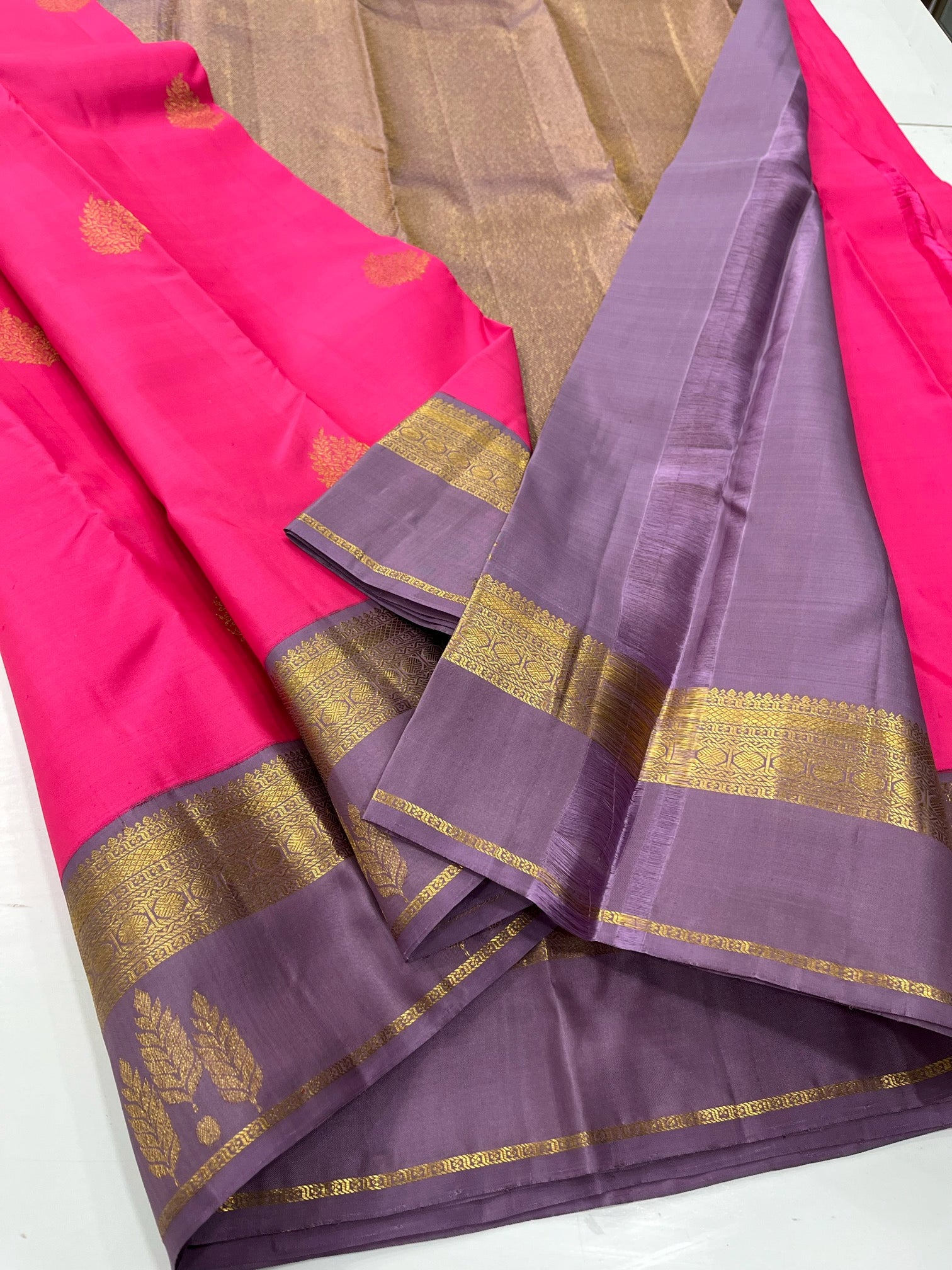 Pink & Purple - Kanjeevaram Silk Saree