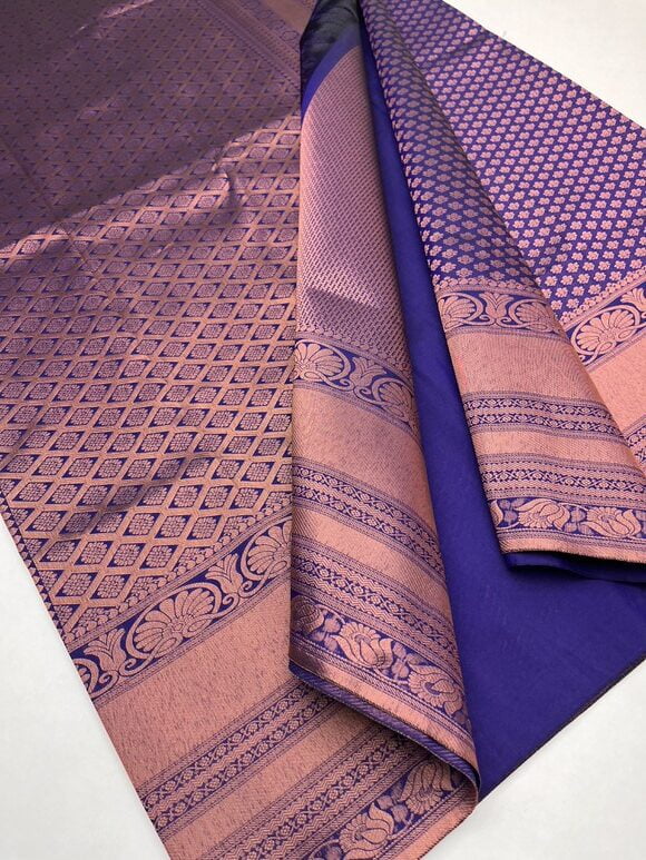 CLASSIC VIOLET- SEMI KANJEEVARAM SAREE