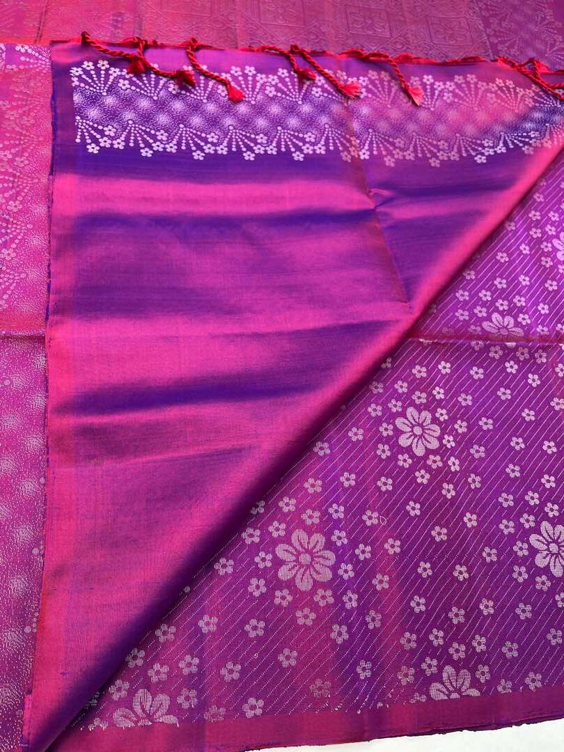 Beautiful Handloom Soft Silk Bridal saree in Purple colour