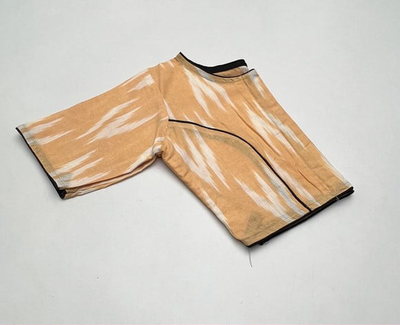 Readymade Cotton Ikkat Blouse in light Orange Color