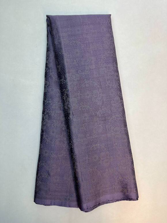 Beautiful Handloom Pure Soft Silk Silver Zari Brocade Saree in Lilac Color